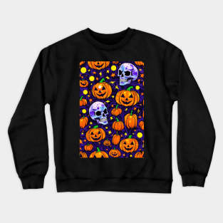 Halloween aesthetic pumpkin skull Crewneck Sweatshirt